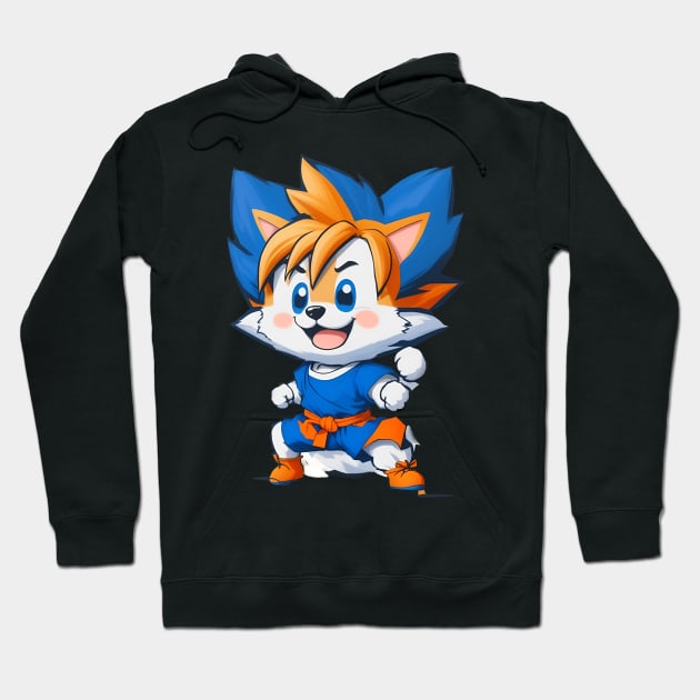 Cartoon Dog Goku Karate Style Hoodie by koolteas